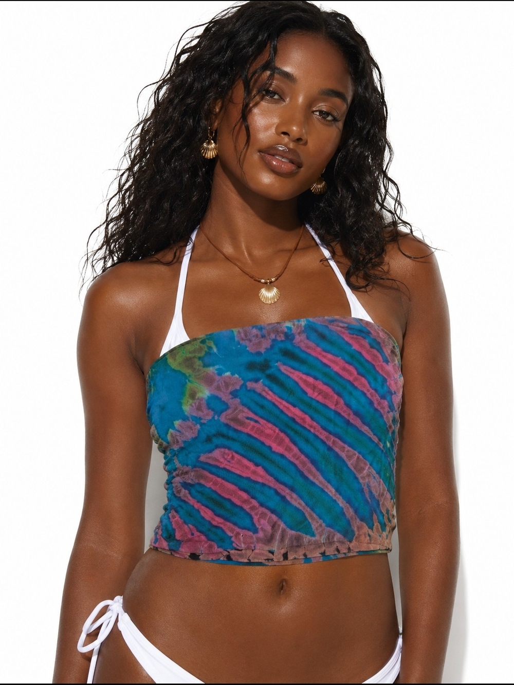 Reversible Tie Dye Tube Top Y2K Festival Boho Beach Cover Up